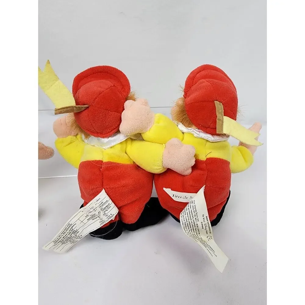 Disney Alice In Wonderland Mini Bean Bag Dolls Mad Hatter & Tweedle Dee / Dum